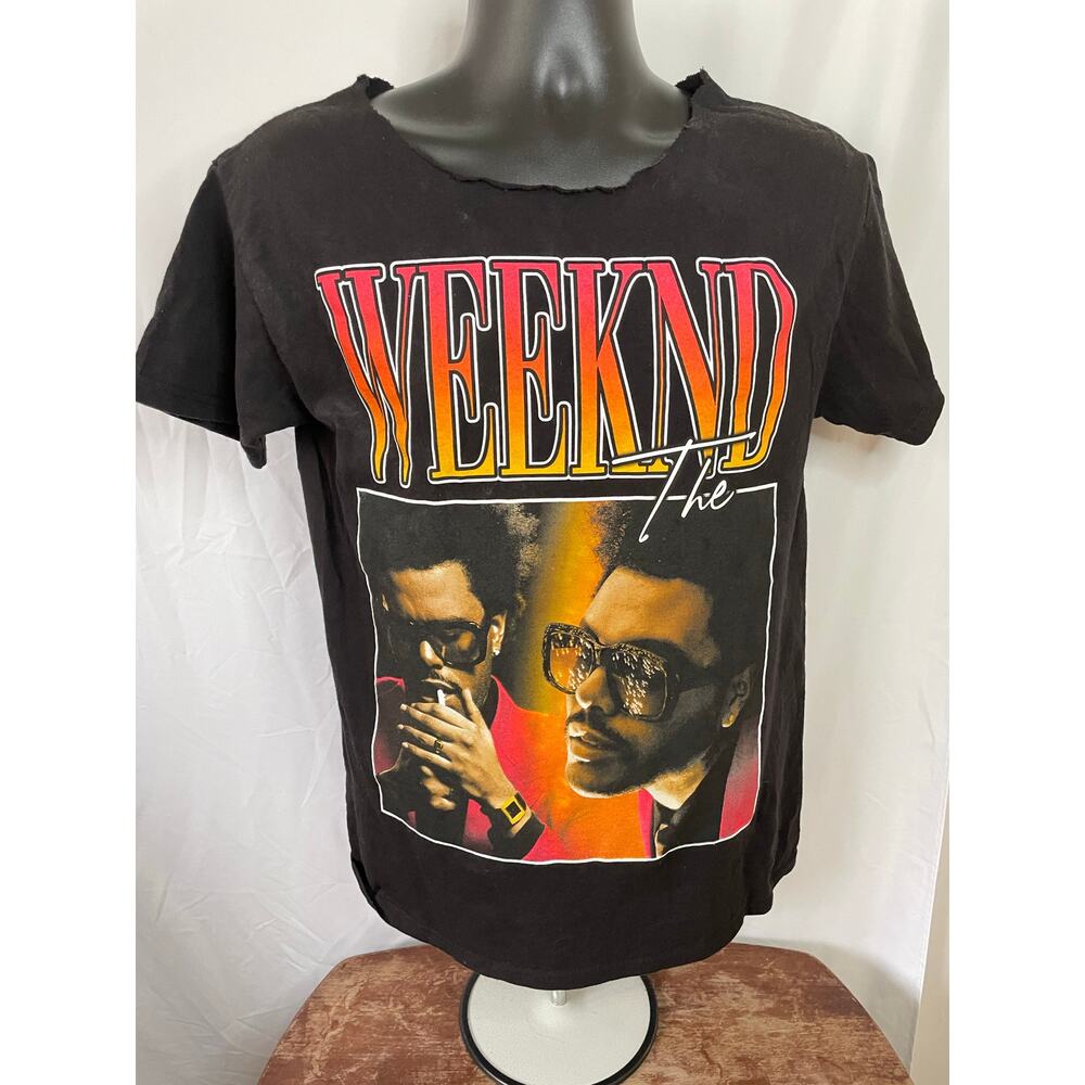 The Weeknd Graphic Tee Black Distressed Size S
